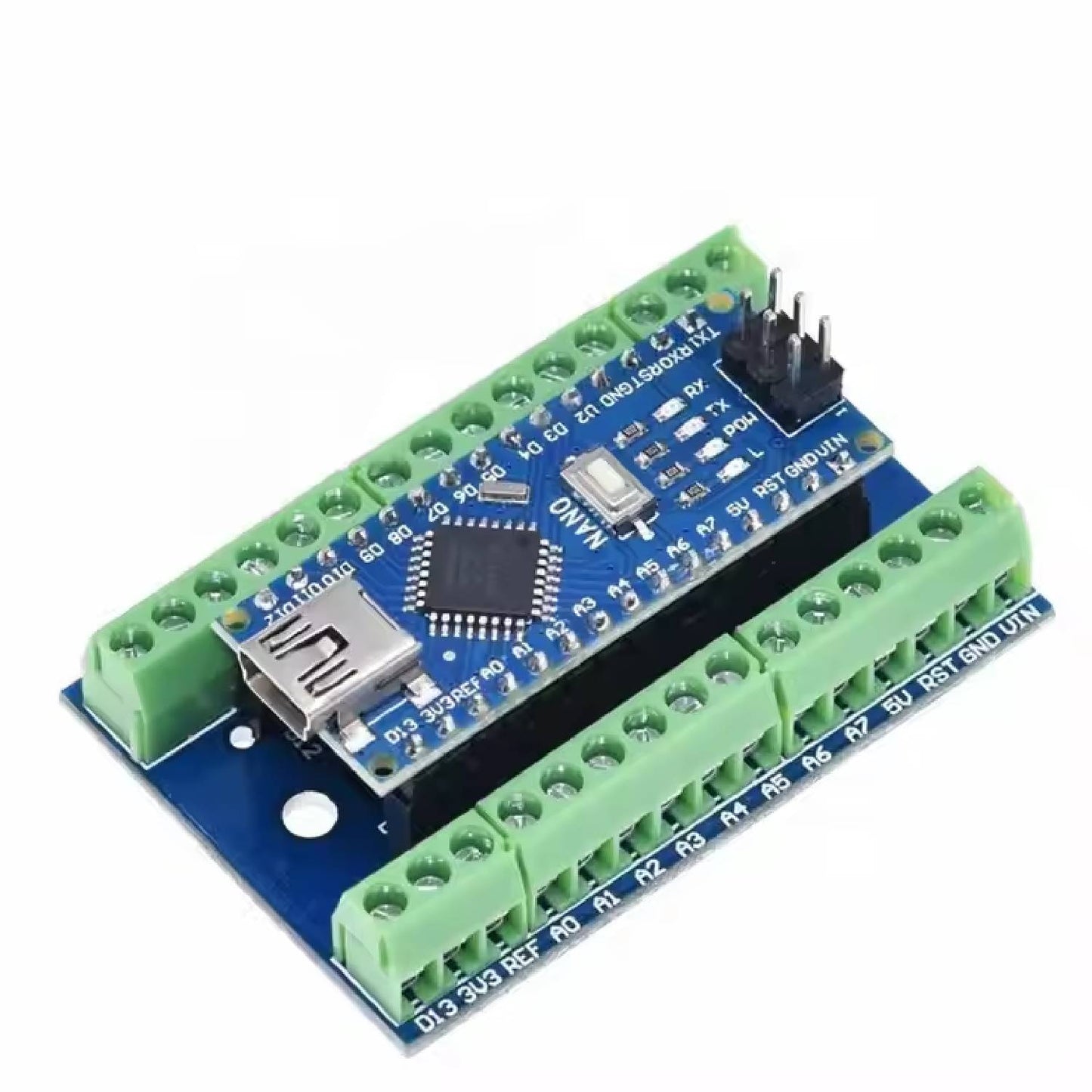 NANO IO Shield V1.0 Module NANO IO Shield Expansion Board Arduino NANO IO V1.0 Expansion Board For Unleash NANO's Potential - Blue - RS5984