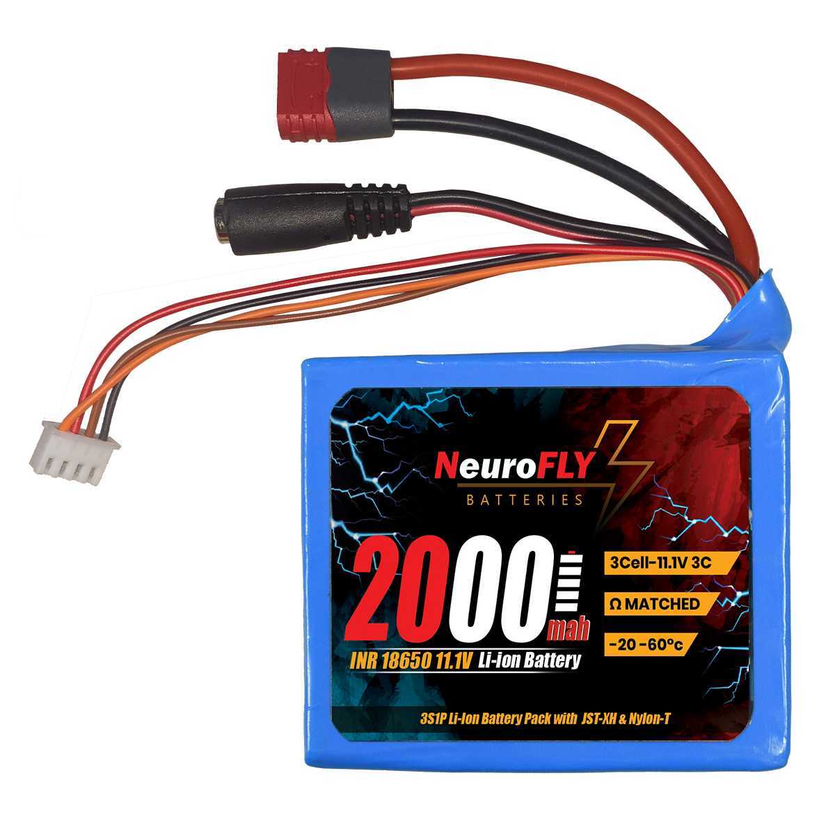 NeuroFLY 11.1V 2000mAh 3S 18650 Li-Ion Battery Pack