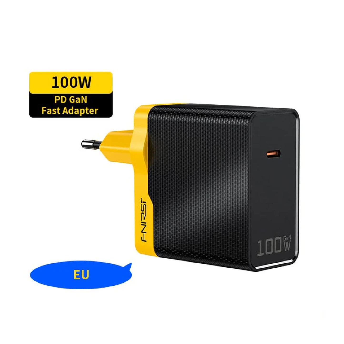 FNIRSI HS-02 EU Plug 100W PD Charger Compact USB-C Fast Charging Adapter- RS7632