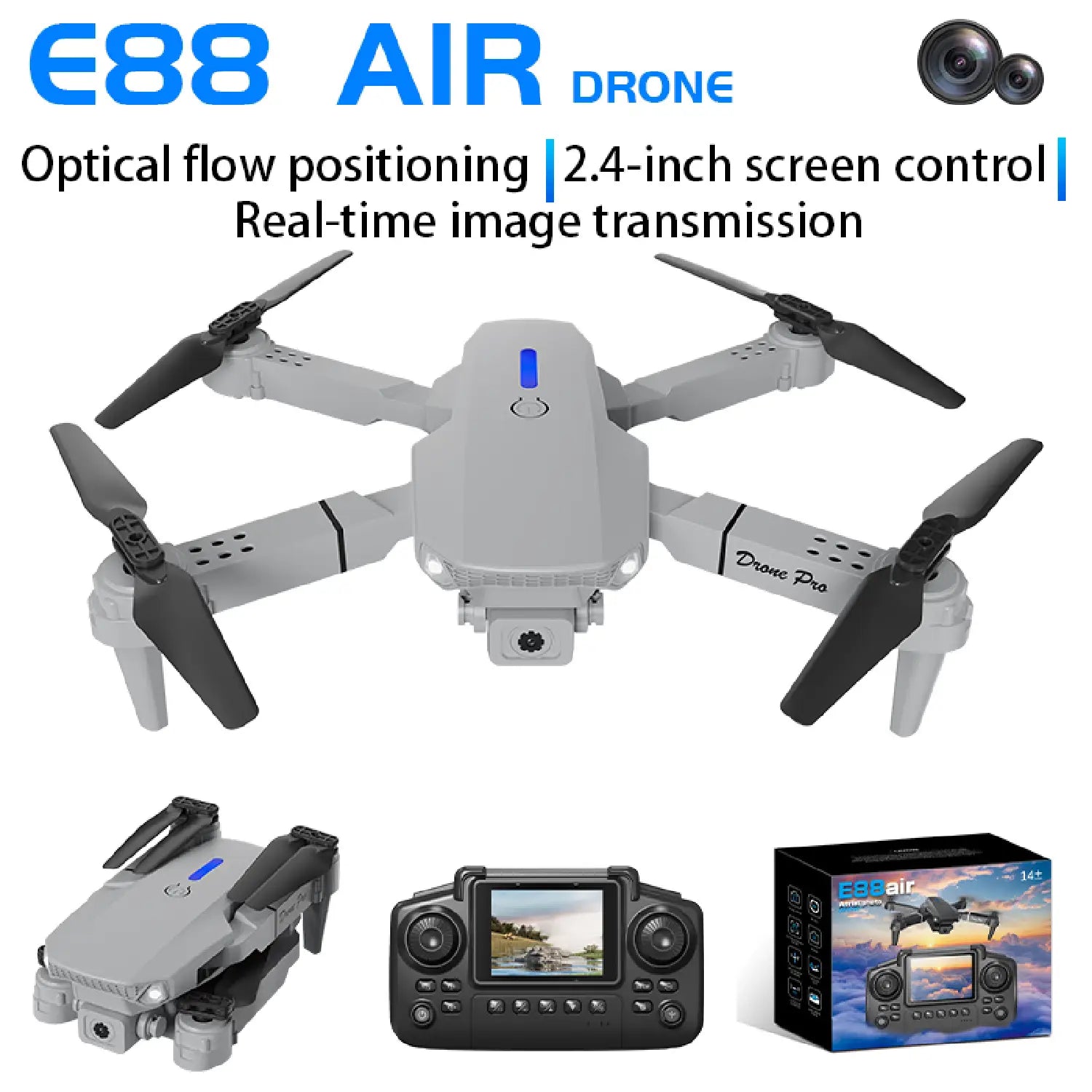 E88 Air Drone – 1080P HD Camera, Foldable & Beginner-Friendly Quadcopter