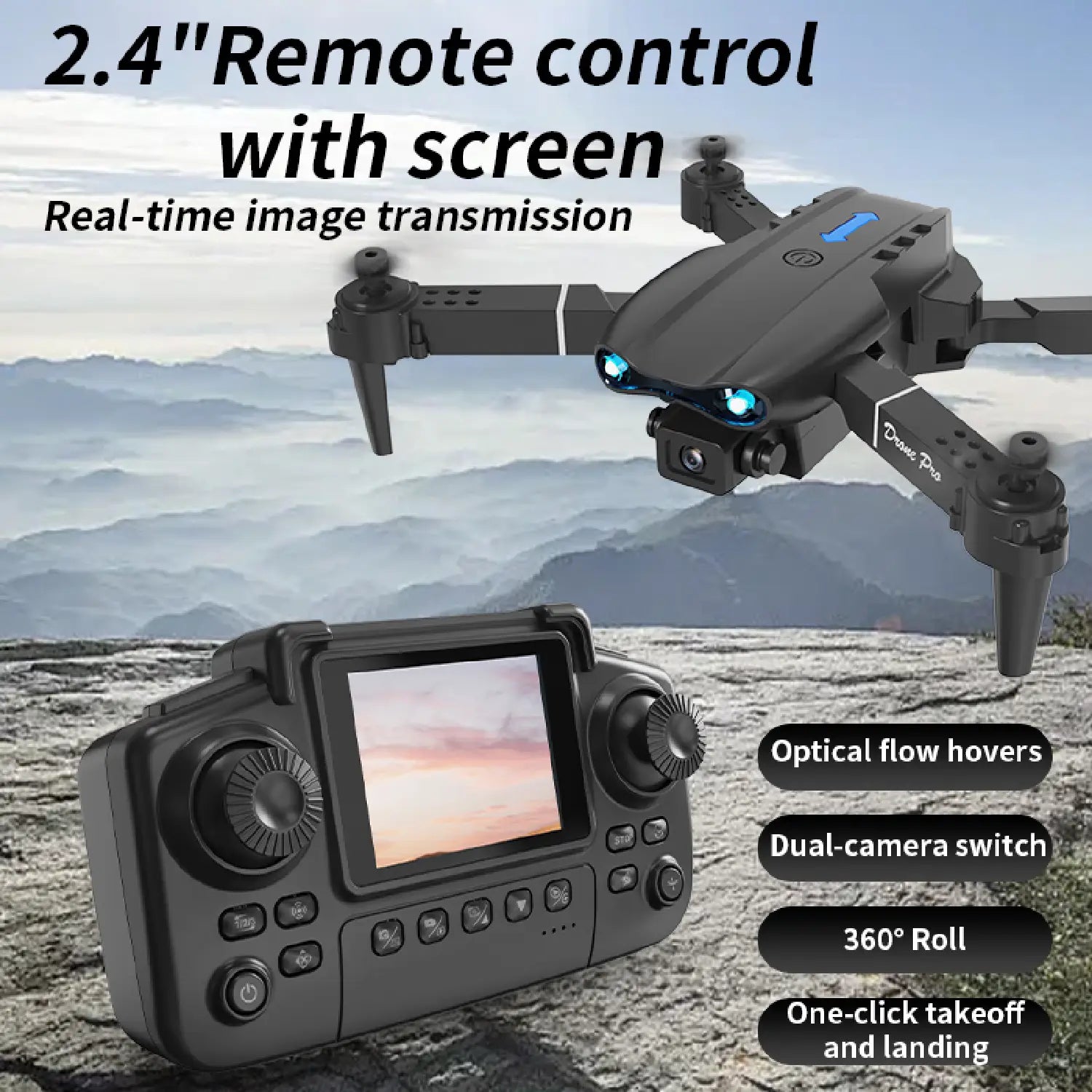 E99 Air Drone – Foldable 1080P HD Camera with Optical Flow & 2.4” Screen Controller