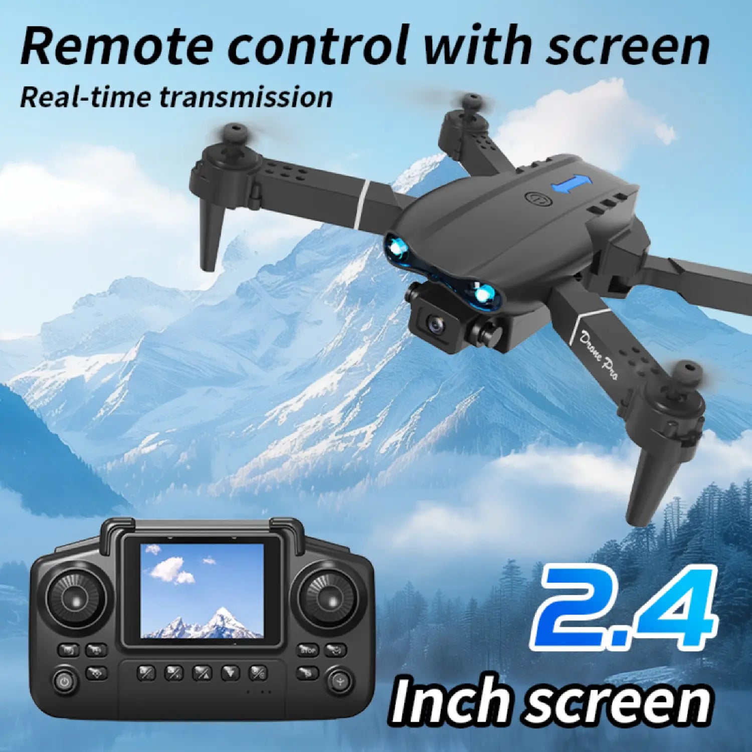 E99 Air Drone – Foldable 1080P HD Camera with Optical Flow & 2.4” Screen Controller