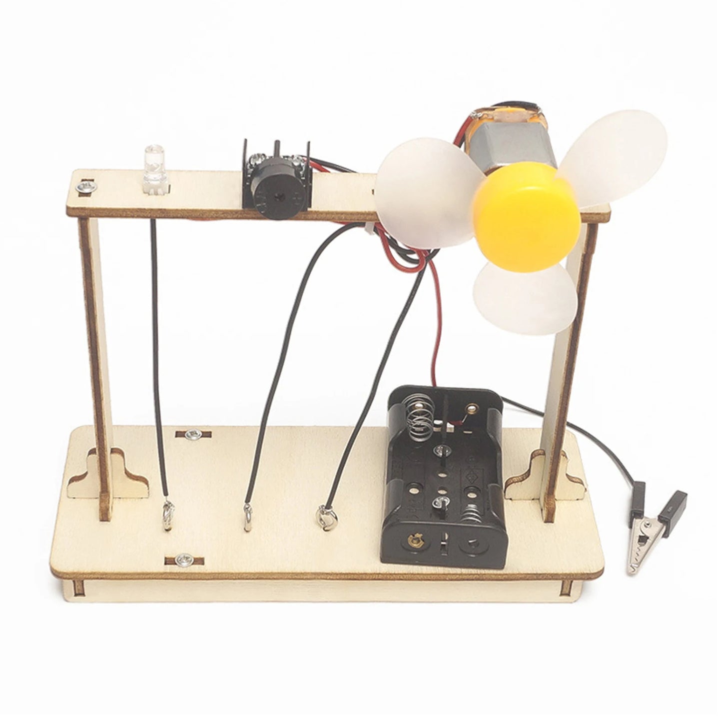 DIY Sound Light Electric STEM Kit Wooden Funny Science Physical Experiment Small Invention Education Toys DIY Wooden Sound Light Electric Model Children Educational Toy - RS6297