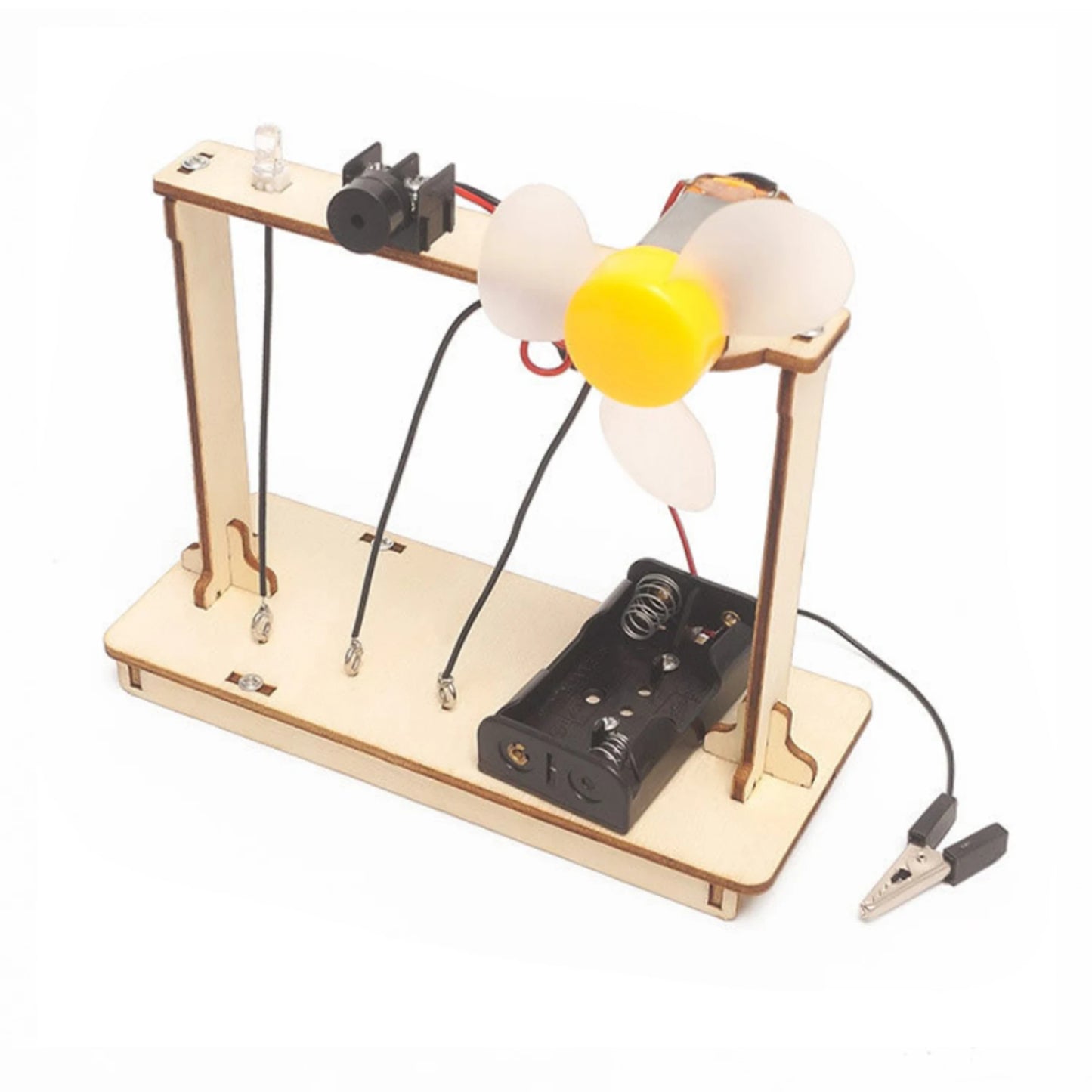 DIY Sound Light Electric STEM Kit Wooden Funny Science Physical Experiment Small Invention Education Toys DIY Wooden Sound Light Electric Model Children Educational Toy - RS6297