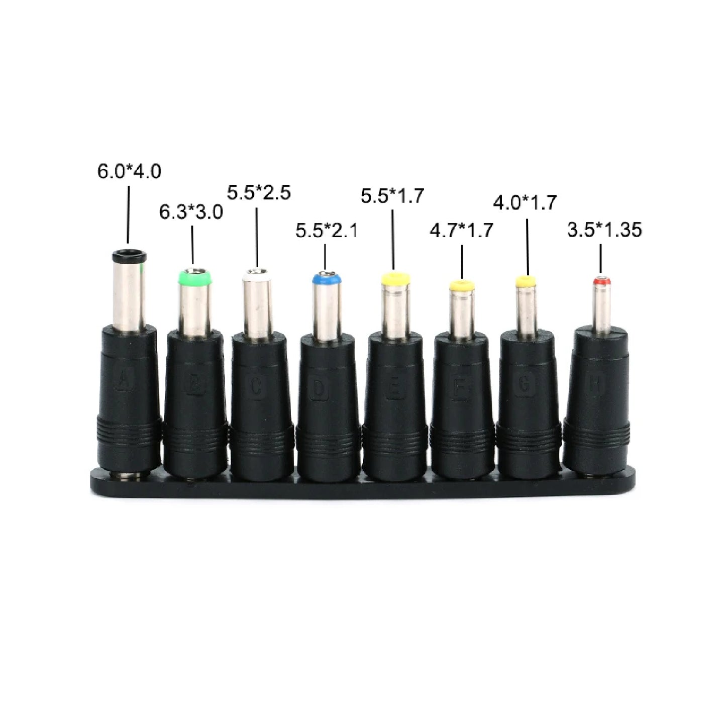 8-in-1 DC Power Jack Adapter Set 5.5x2.1mm DC Male Connector Adapter Kit Versatile DC Connector Set - 5.5x2.1mm Male - RS6607