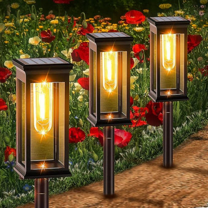 Solar Powered Garden Pathway Lights Auto-On/Off Solar Outdoor Lights With Warm Light Protecting Eyes Waterproof Garden Lights Decorating Backyard Lawn Landscape Pack Of 1 - RS5836