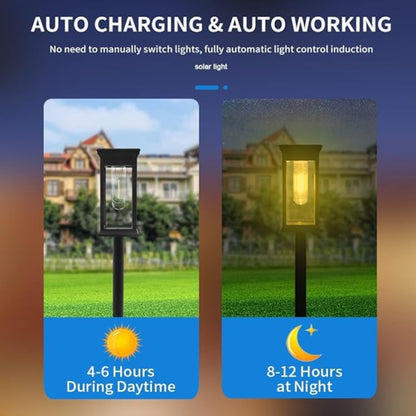 Solar Powered Garden Pathway Lights Auto-On/Off Solar Outdoor Lights With Warm Light Protecting Eyes Waterproof Garden Lights Decorating Backyard Lawn Landscape Pack Of 1 - RS5836