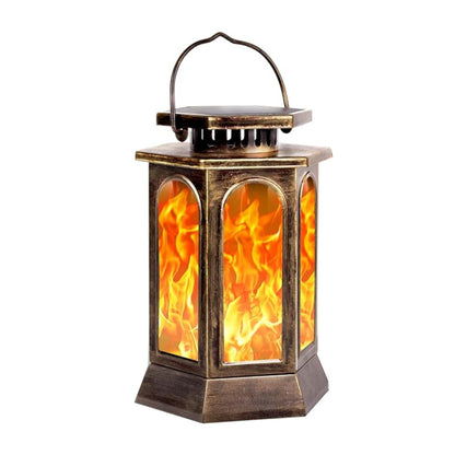 Solar Lanterns With Flickering Flame Solar Lights Outdoor With Flickering Flame Upgraded Metal Solar Powered Lanterns Landscape Decoration Hanging Lighting Waterproof LED Umbrella Light For Patio Garden Deck Yard - RS5839