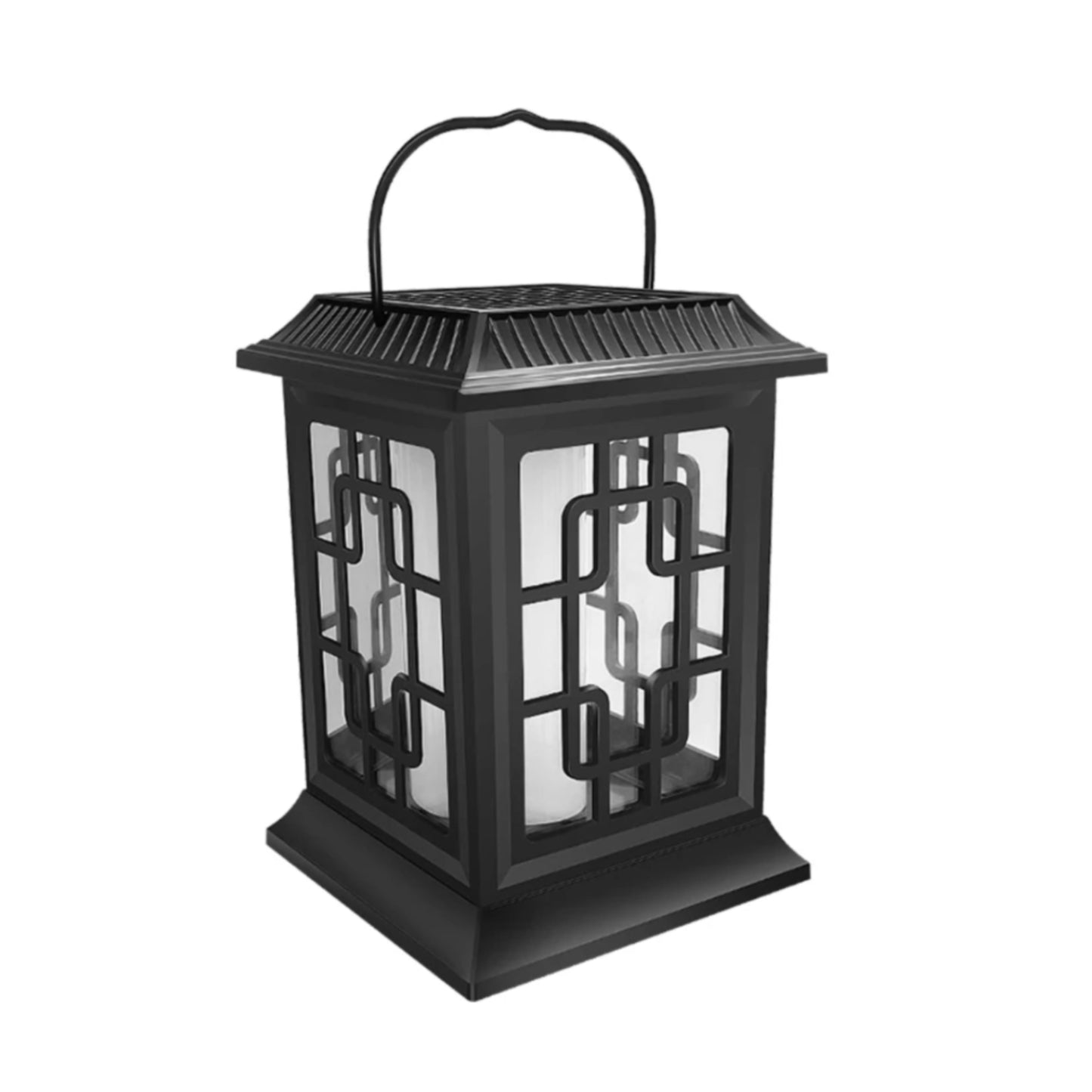 Flickering Flame Solar Lanterns Waterproof Solar Hanging Lanterns Flickering Solar Garden Lights Outdoor Lantern LED Lanterns Lights For Patio Pathway Deck Yard, Pack Of 1  - RS5840