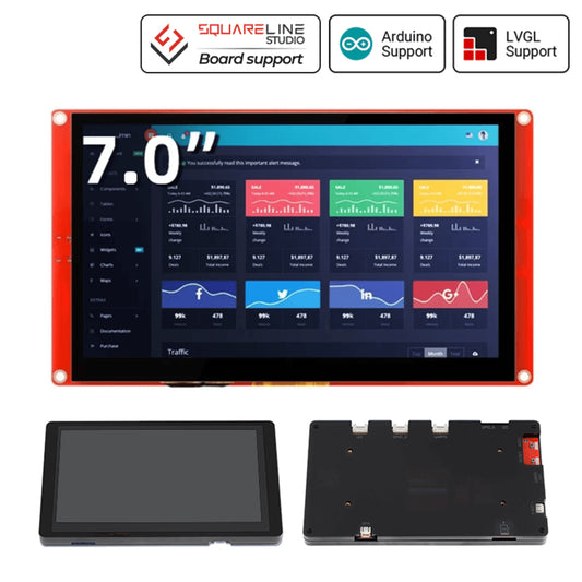 ELECROW CrowPanel - 7.0" ESP32 Terminal HMI Display 800x480 RGB TFT LCD Compatible Display For Arduino/LVGL/PlatformIO/Micropython with Acrylic Case The Ultimate ESP32 Development Companion - RS6984