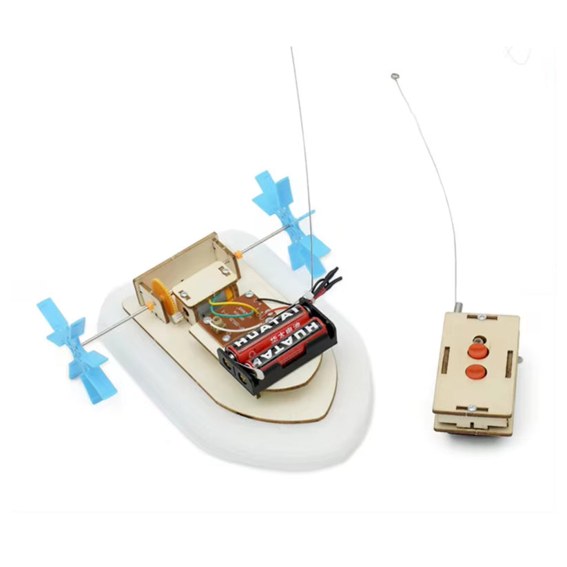Remote Control Wooden Boat STEM Kit Wooden Remote Control Paddle ...