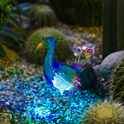 Solar-Powered Peacock Figurine Lights Waterproof Peacock Figurine Garden Decor Light Outdoor Solar Peacock Statue For Pathway, Patio, Backyard Decoration, And Lawn Ornaments, Pack Of 1 - RS6145