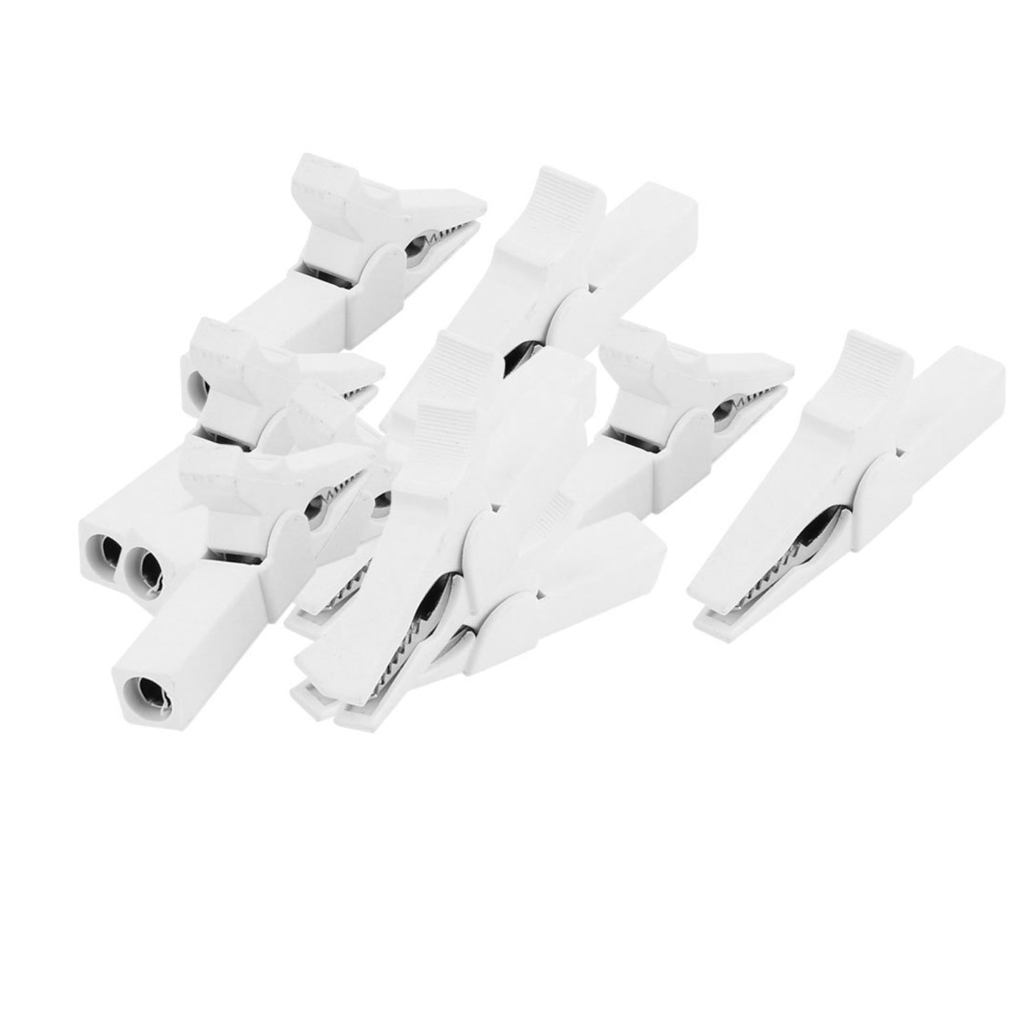 55mm Copper Crocodile Clip Copper Insulated Crocodile Clip 55mm Insulated Clip Opening 10mm For Banana Plug 4mm High-Quality Crocodile Clip - White - RS6820