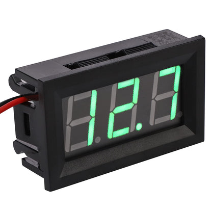 0.56" DC 5V-120V Digital Voltmeter 0.56" Digital Voltage Meter Two-Wire Digital Voltmeter For Car, Bike, Motorcycle - Green - RS6897