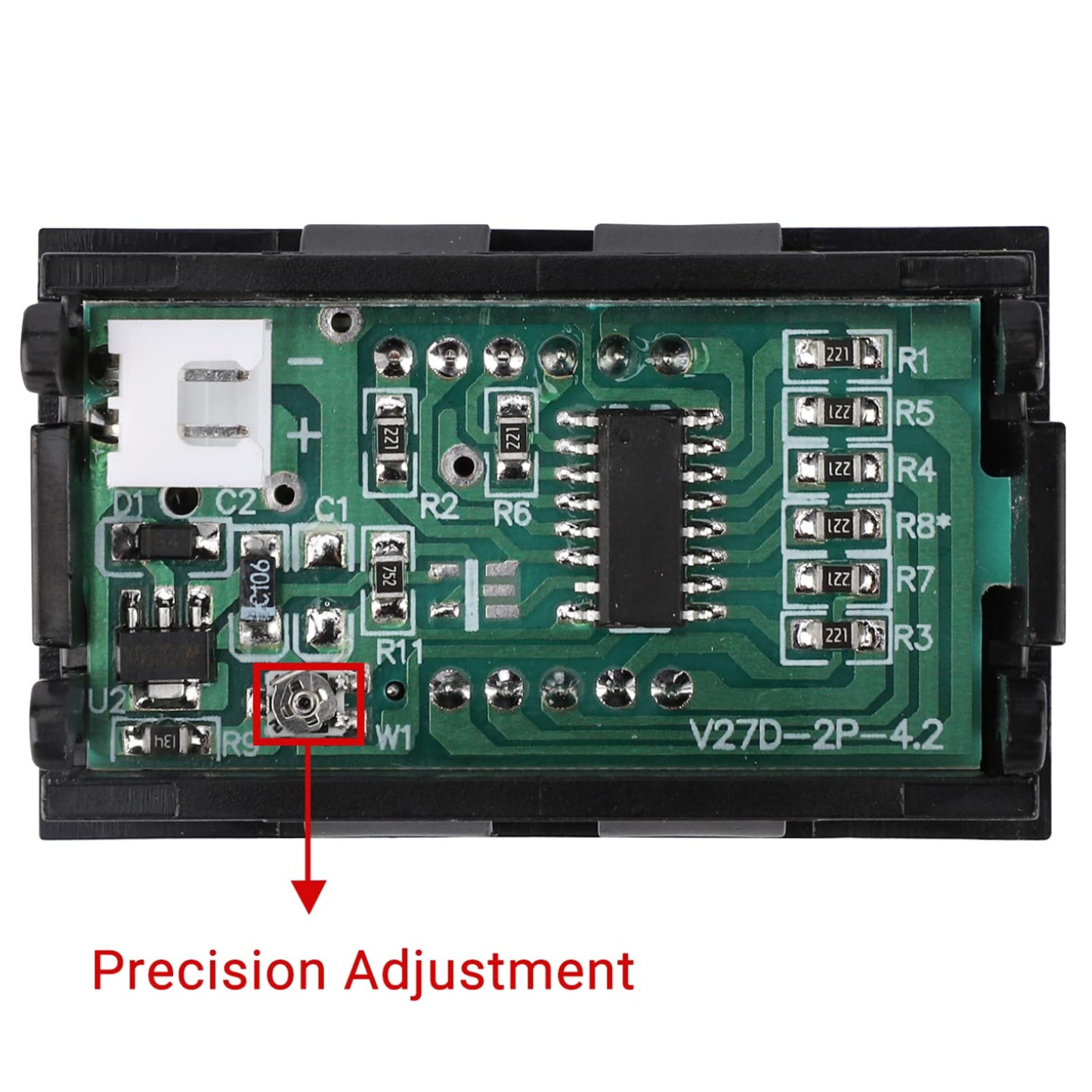 0.56" DC 5V-120V Digital Voltmeter 0.56" Digital Voltage Meter Two-Wire Digital Voltmeter For Car, Bike, Motorcycle - Green - RS6897