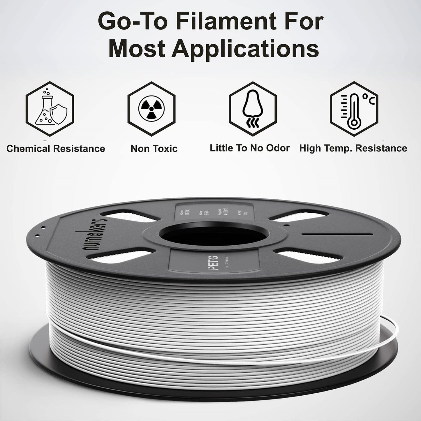 Numaker PETG Filament 3D Printing Filament 1.75mm Filament 1KG Filament Numaker Filament High-Quality PETG Filament For 3D Printing - Pure White - RS6761