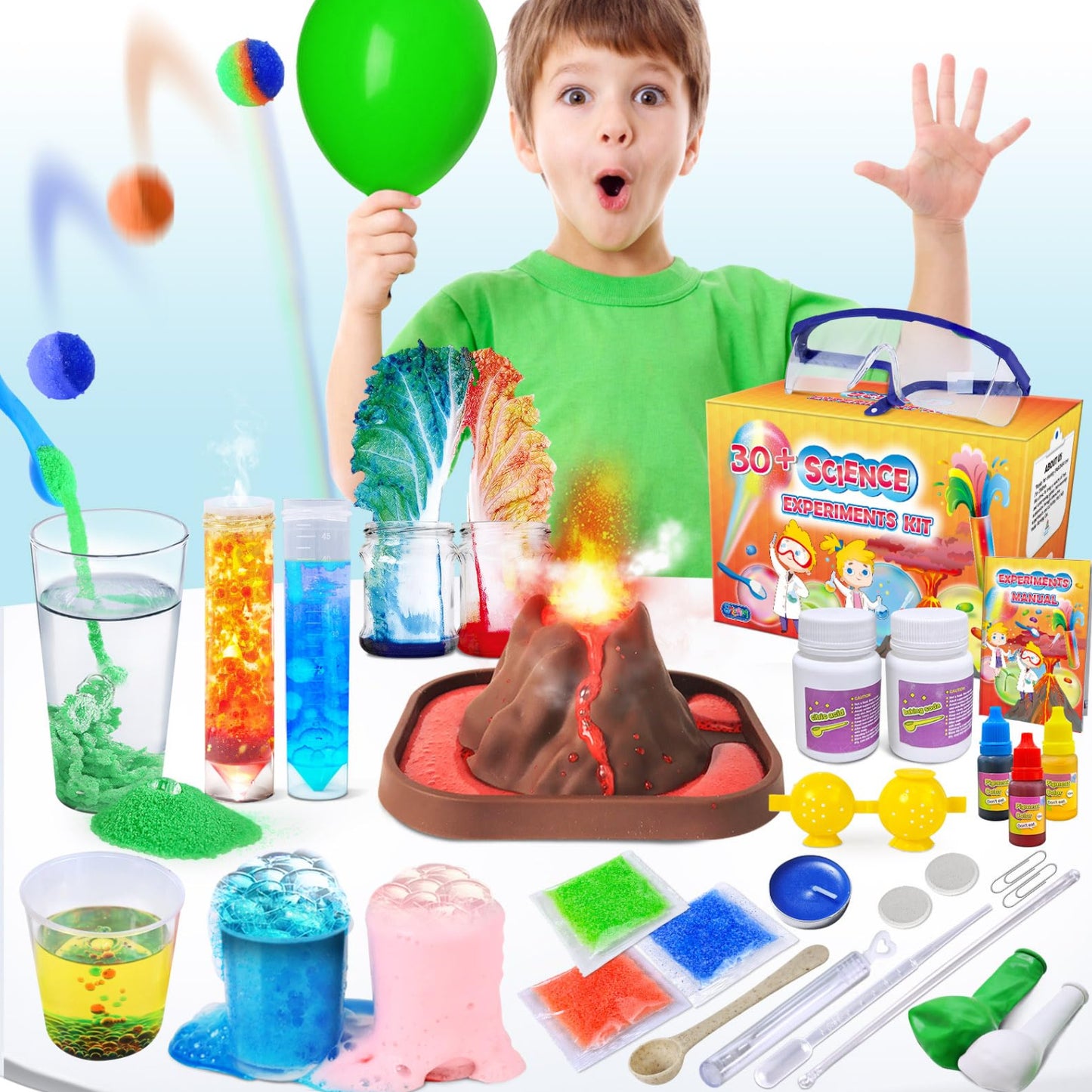 30+ Experiments Science STEM Kit STEM Toys Early Childhood Education STEM Learning Kits For Boys And Girls Educational Toys With Chemistry Experiments DIY Science Kits For Kids At Home Hands-On Learning STEM Projects For Kids Ages 4-10- RS6200