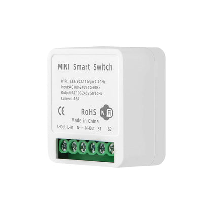 10A 220V Smart WiFi Inline Switch Smart Home Inline Switch Voice-Controlled Smart WiFi Inline Switch Wireless Smart Switch Compatible With Alexa, Google Home, IFTTT And Smart Life App - White - RS5659