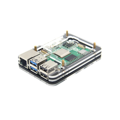 Raspberry Pi 5 5 Layer Case Raspberry Pi 5 Acrylic Shell Compatible With Active Cooler For Raspberry Pi 5 4GB, 8GB - Black - RS5773