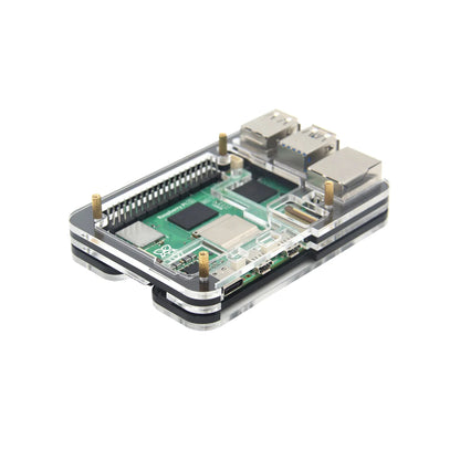 Raspberry Pi 5 5 Layer Case Raspberry Pi 5 Acrylic Shell Compatible With Active Cooler For Raspberry Pi 5 4GB, 8GB - Black - RS5773