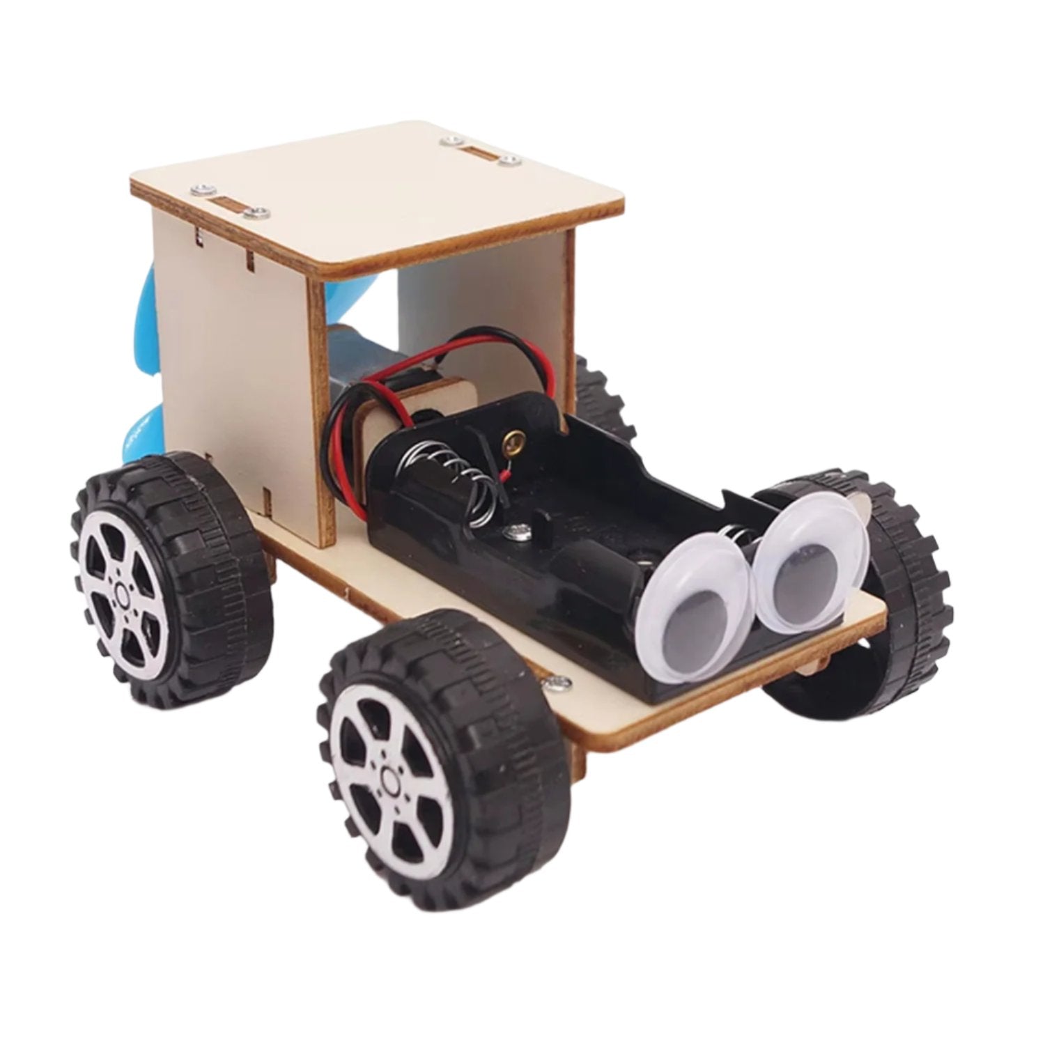 Wooden Electric Wind Car STEM Kit DIY Wind-Powered Racer Car Model Handmade Wooden Science Car Vehicle Model Hands-on Science Learning for Kids - RS6426