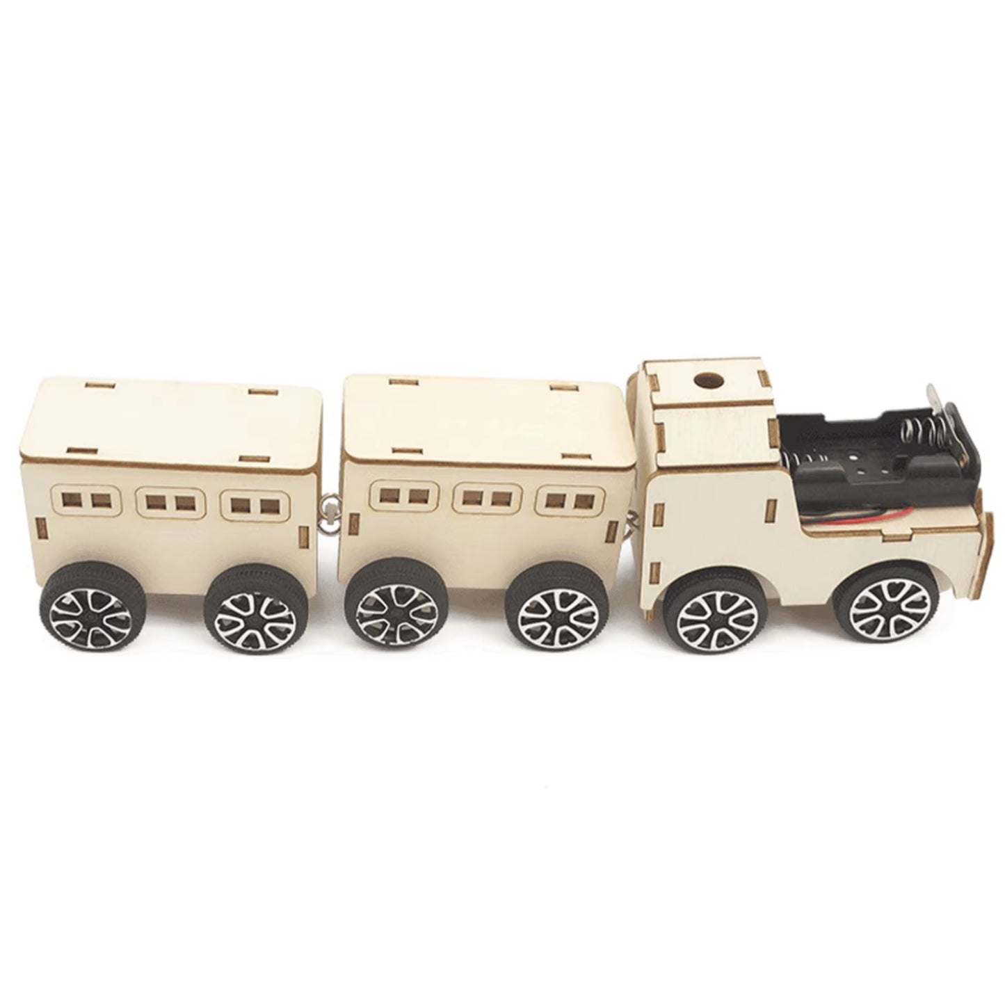 DIY Wooden Electric Train STEM Kit Mini Wooden Jigsaw Train Kit Build Your Own Train Puzzle Motorized Train Puzzle Fun Science Physic Project Experiment For School Children   - RS6460