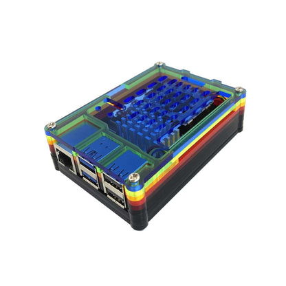 Raspberry Pi 5 Rainbow Case Raspberry Pi 5 10-Layer Acrylic Case Rainbow Acrylic Pi 5 Case, Compatible With Active Cooler - RS5780