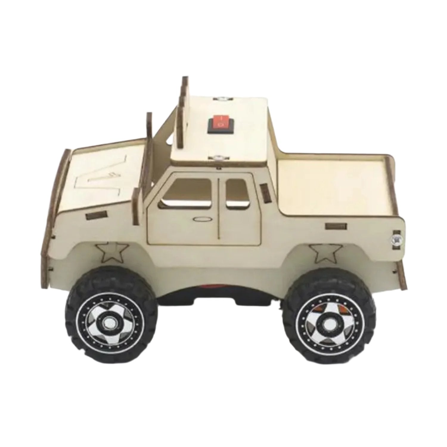 DIY 4WD Offroad Vehicle Wooden Kit Off-Road Rig Building a Custom Four-Wheel Drive Off-Road Vehicle Build Your For Interactive Science Experiment For Children - RS6483