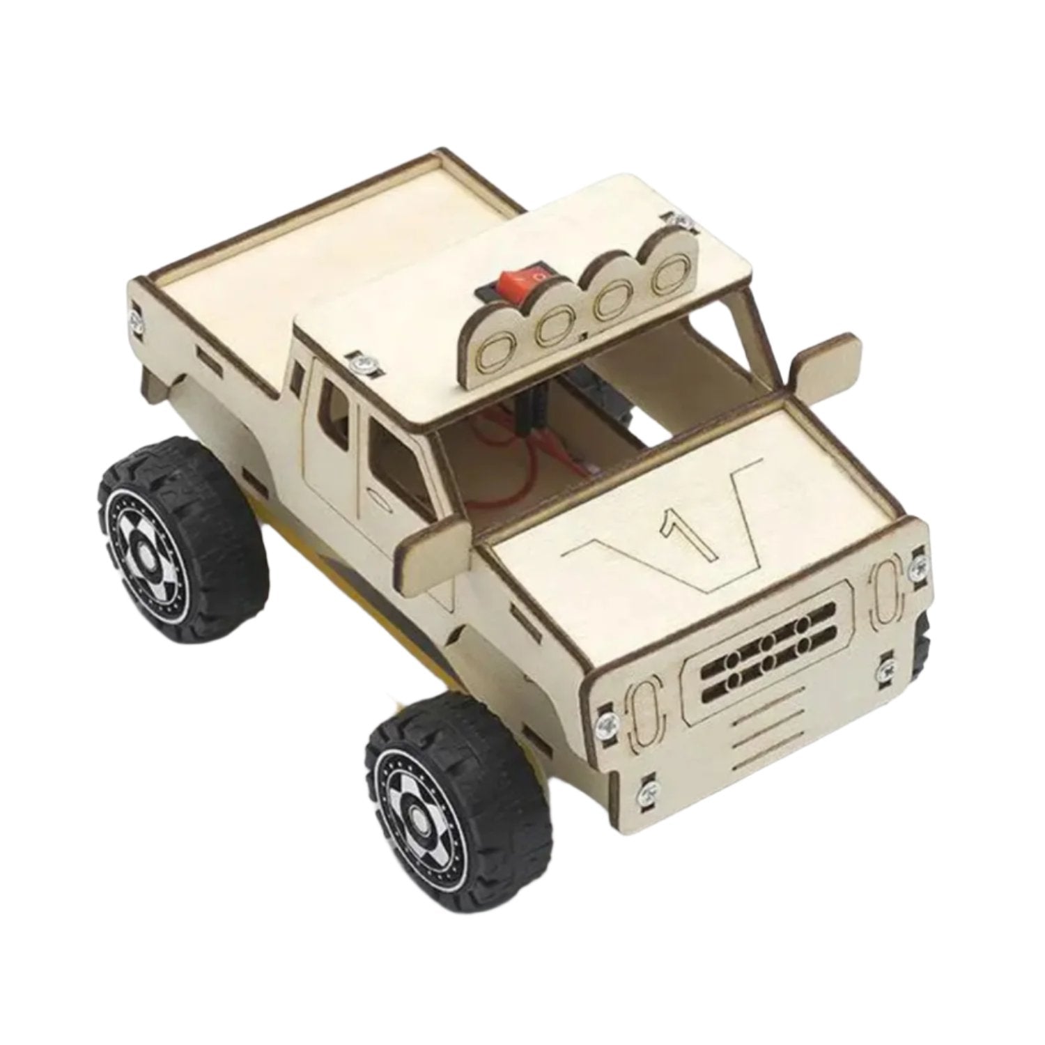 DIY 4WD Offroad Vehicle Wooden Kit Off-Road Rig Building a Custom Four-Wheel Drive Off-Road Vehicle Build Your For Interactive Science Experiment For Children - RS6483