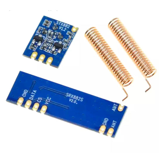 433MHz Wireless Transmitter-Receiver Kit 433MHz ASK/Superheterodyne Module Set 100m Range STX882/SRX882 Wireless Communication Kit Low Power Consumption Transmitter And Receiver - RS3195