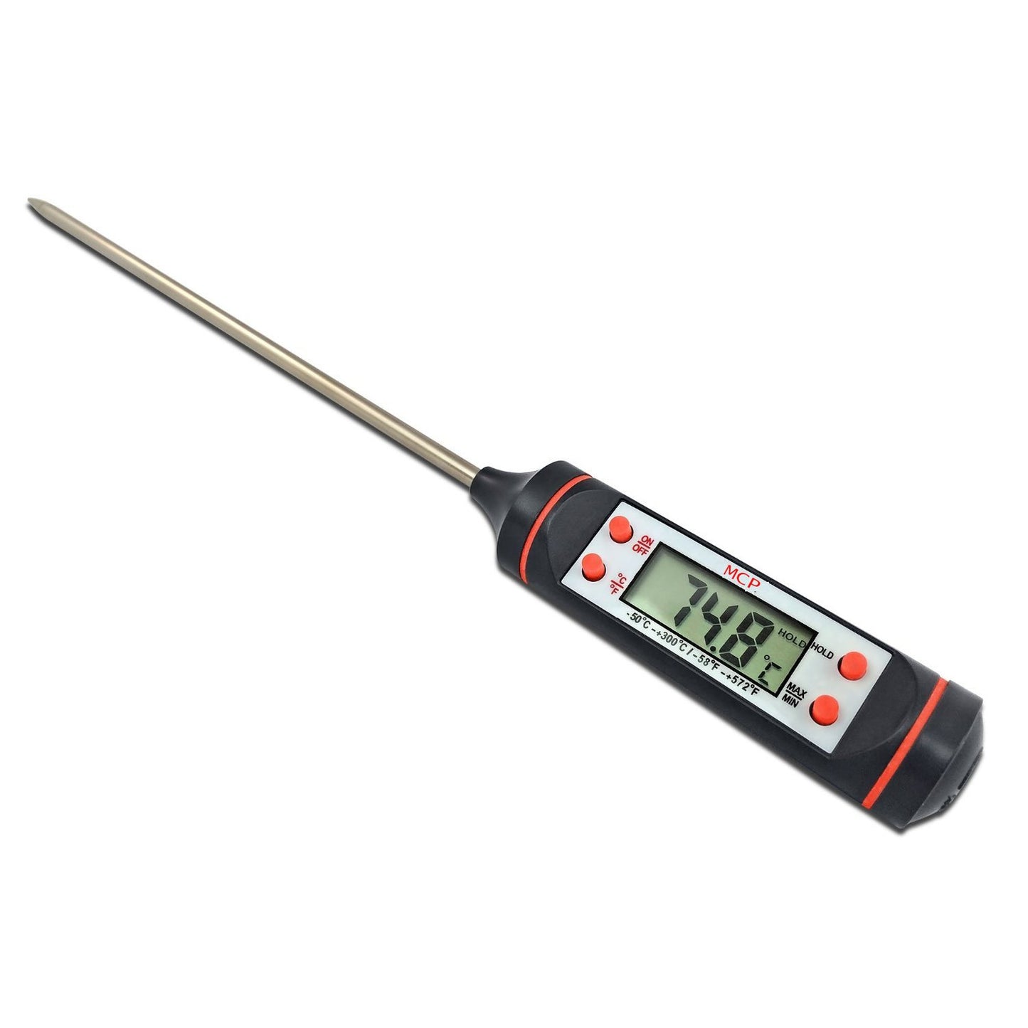 Portable Digital Food Thermometer Digital Probe Food Thermometer Waterproof Digital Food Thermometer Instant Read Digital Meat Thermometer with Temperature Probe - RS4166