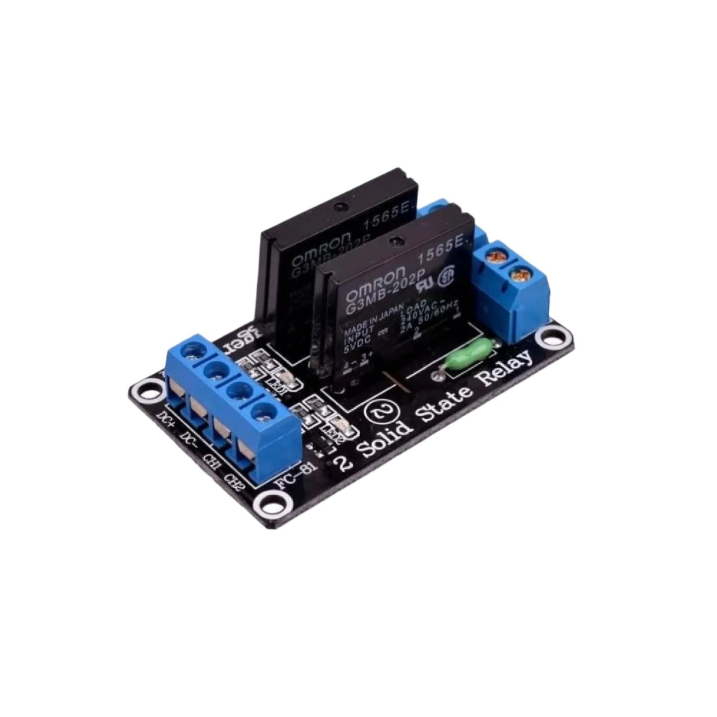 2 Channel Solid State Relay Module 24V DC Solid State Relay Dual Channel SSR Module 250V 2A Solid State Relay Module For DC Control High-Power 2 Channel Solid State Relay   - RS3697