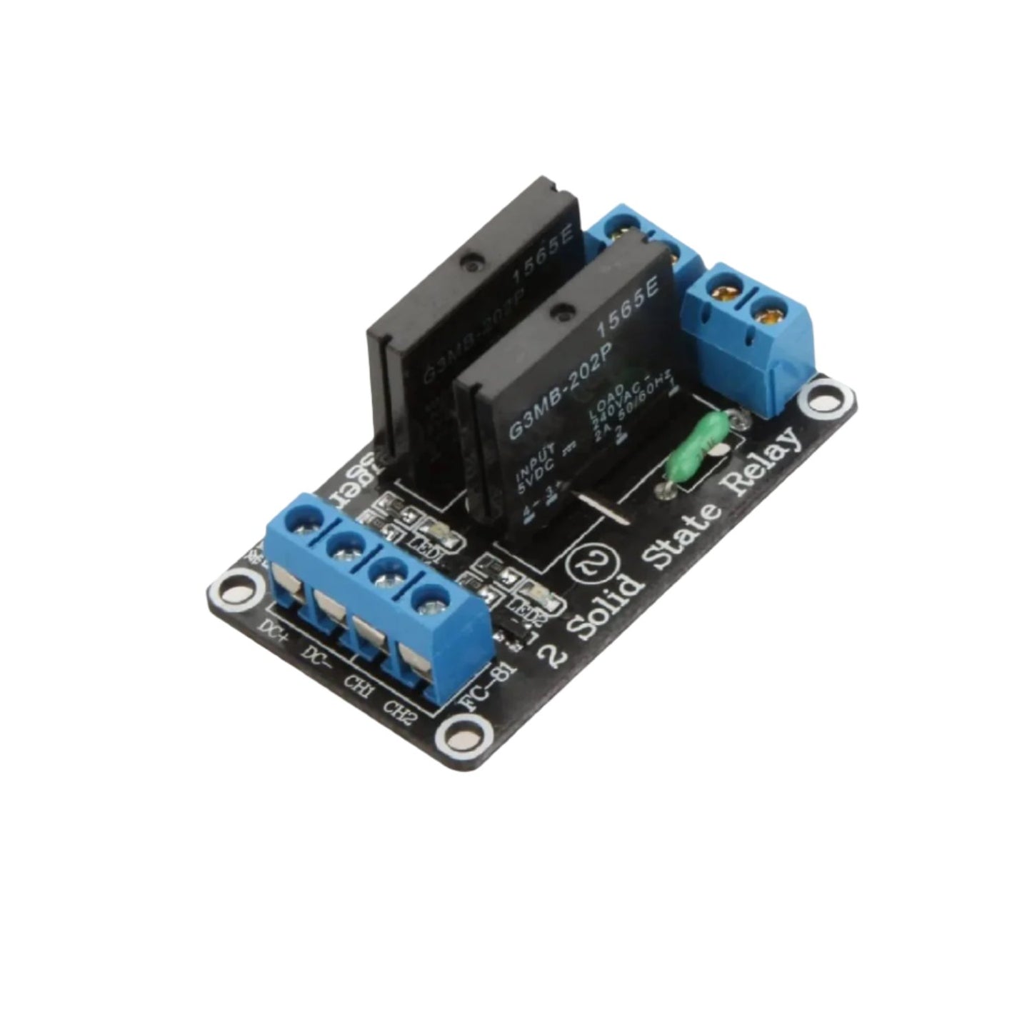 2 Channel Solid State Relay Module 24V DC Solid State Relay Dual Channel SSR Module 250V 2A Solid State Relay Module For DC Control High-Power 2 Channel Solid State Relay   - RS3697