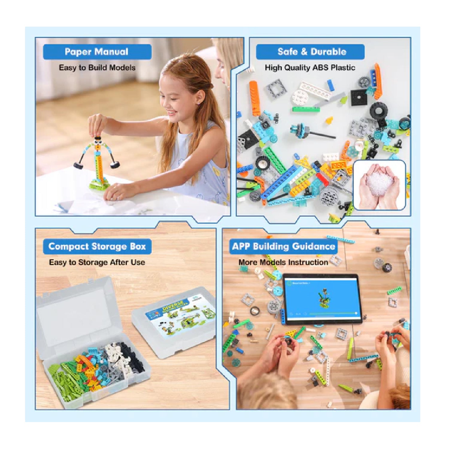 makerzoid 100-in-1 Building Blocks Set STEAM Building Blocks Educational Toys For Kids 6+ Build Your Own World 100-in-1 STEAM Building Set Endless Building Possibilities - RS7142