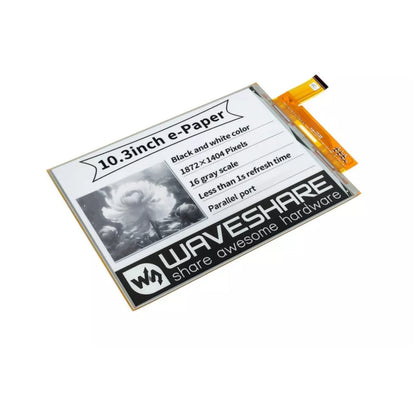 Waveshare 10.3" Flexible e-Ink Display 1872x1404 Flexible e-Paper Display 10.3" Raw Parallel Interface Display 16 Grayscale High-Resolution Display - Black & White - RS8270