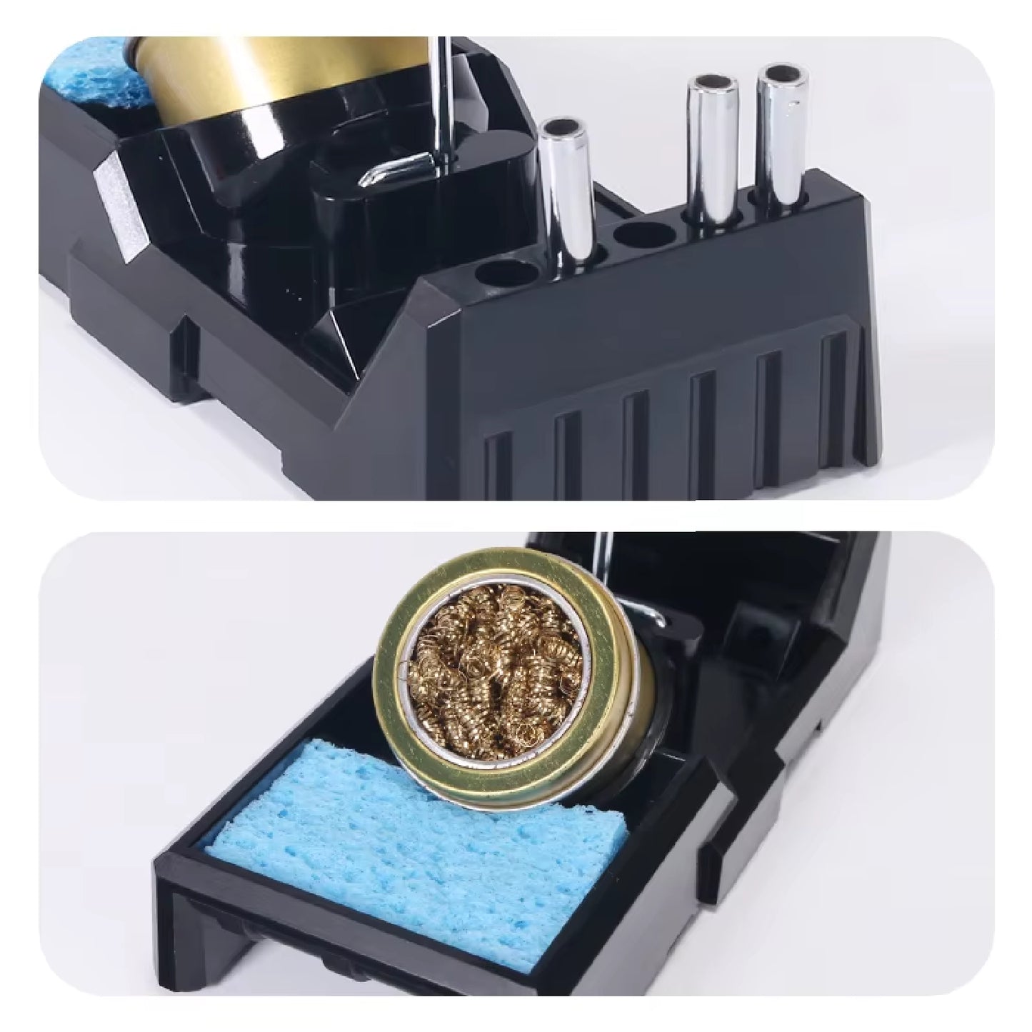 YIHUA X-4 Soldering Iron Stand Premium Soldering Iron Holder YIHUA X-4 Soldering Iron Holder With Accessories High-Quality Soldering Iron Holder With Brass Wool And Sponge - RS6695