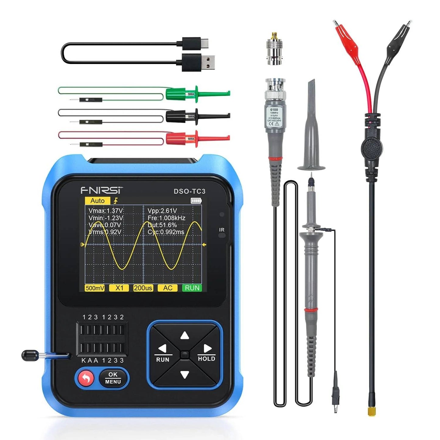 FNIRSI DSO-TC3 Oscilloscope 3-in-1 DSO Tester DSO-TC3 Transistor Tester DSO-TC3 Digital Oscilloscope With Integrated Tester And Efficient Troubleshooting  - RS8298