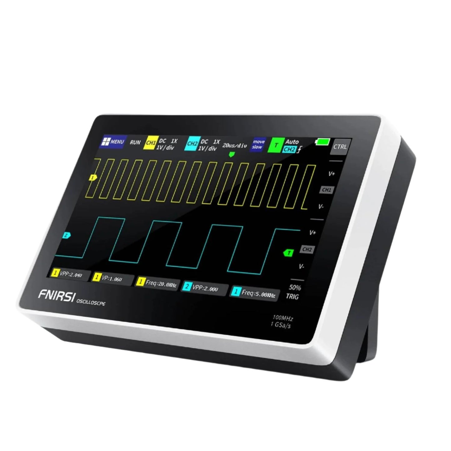 FNIRSI 1013D Digital Oscilloscope 100MHz x 2 Channel Touchscreen Oscilloscope Powerful Tablet Oscilloscope for Electronics  Education & DIY - RS8299