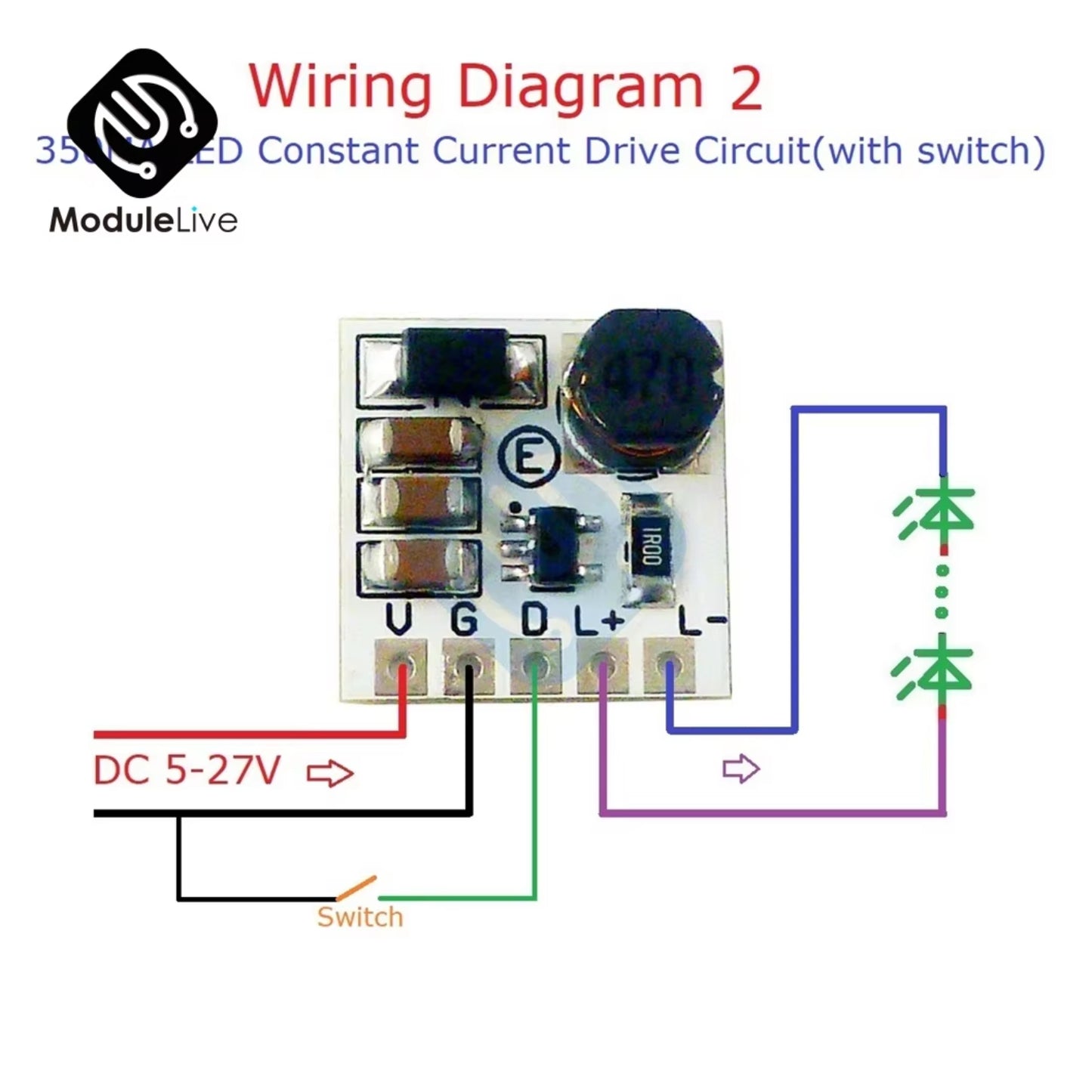 Mini LD2635MA Buck Converter DC 5V-27V 350mA HB LED Driver Module 12V 24V Step Down Buck Converter For Arduino and DIY Electronics Projects