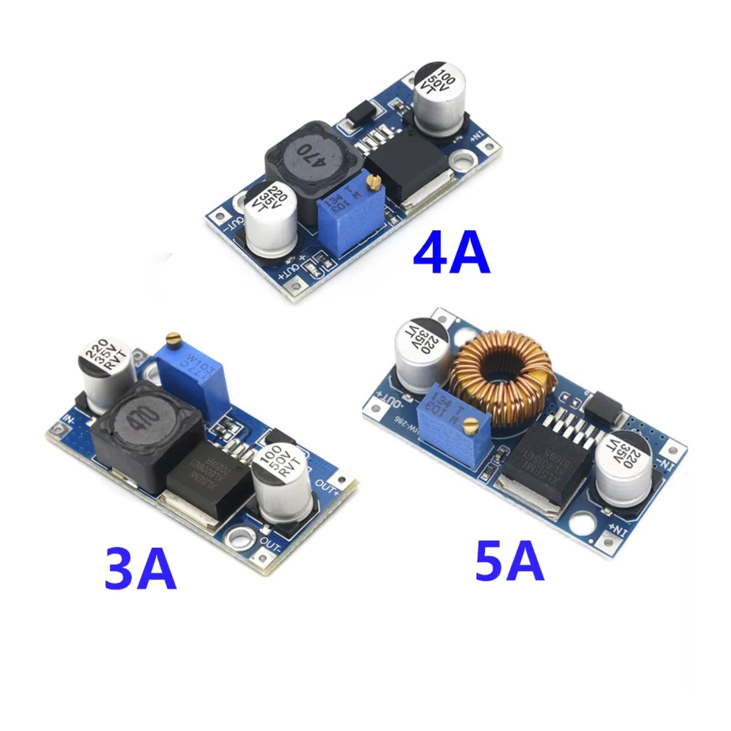 LM2596 XL4015 Buck Boost Converter Module LM2596S Adjustable DC to DC Converter 3A 4A 5A Step-Down Power Supply Regulator Module For Arduino, Raspberry Pi and DIY Projects