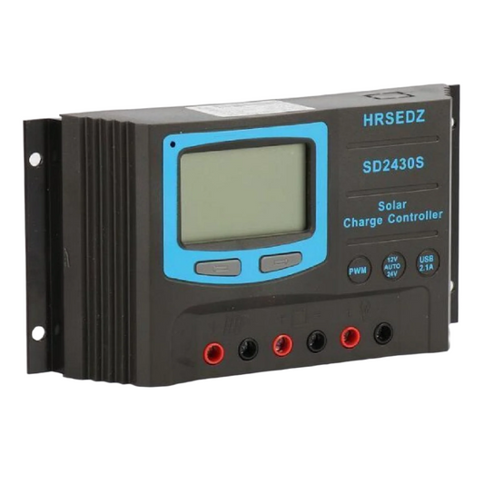 Solar charge controller, 30A, 12/24V.