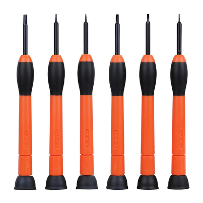 Taparia PSF6 Premium Steel Precision Screwdriver Set (6-Piece, Orange Handles) 
