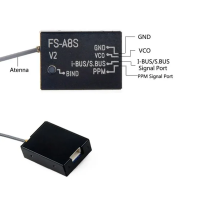 FlySky FS-A8S Mini Receiver 2.4G 8CH Mini RC Receiver Module Rev 2 For RC Drone Aircraft - RS4734