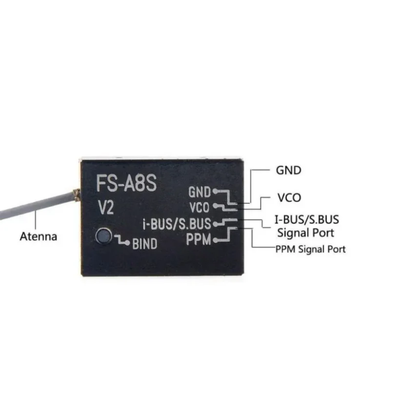 FlySky FS-A8S Mini Receiver 2.4G 8CH Mini RC Receiver Module Rev 2 For RC Drone Aircraft - RS4734