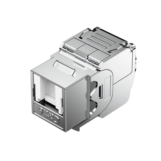 Cat6A FTP Toolless 180° Keystone Jack With Internal Flip Shutter