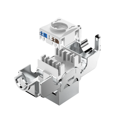 Cat6A FTP Toolless 180° Keystone Jack With Internal Flip Shutter
