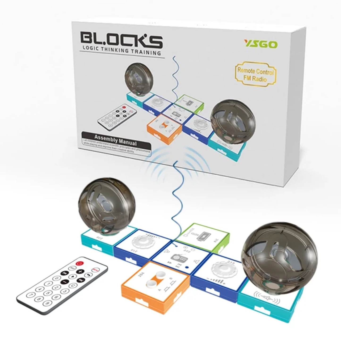 Logic Thinking Training Circuit Blocks Kit DIY Logic Thinking Training Blocks 2-Channel FM Radio Kit Suitable For Children Aged 8+ Years - RS6967