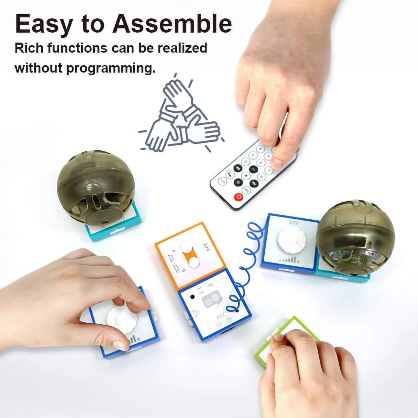 Logic Thinking Training Circuit Blocks Kit DIY Logic Thinking Training Blocks 2-Channel FM Radio Kit Suitable For Children Aged 8+ Years - RS6967