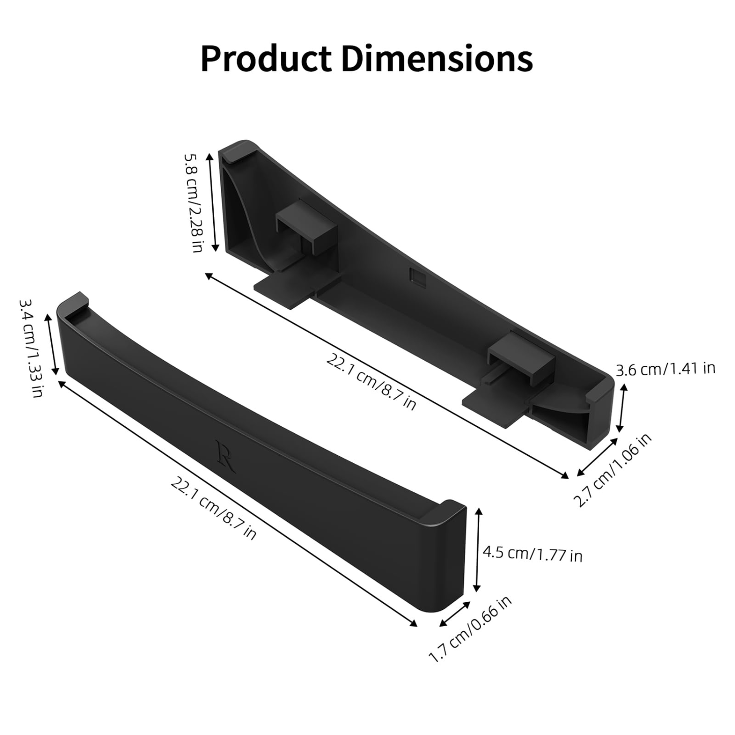 JYS Horizontal PS5 Pro, Slim Stand PlayStation 5 Pro, Slim Models Horizontal Stand Compatible With Disc & Digital Editions Securing Nuts, and Anti-Slip Base - Black