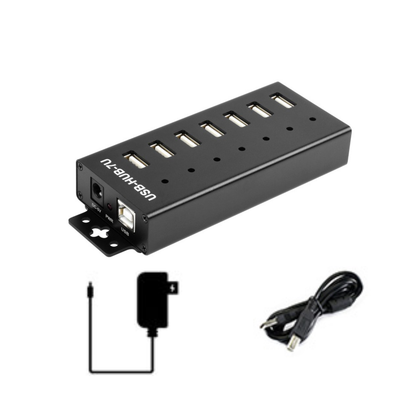 Waveshare 7-Port USB 2.0 Industrial Hub EU 7 x USB High-Speed Data Extension Hub For Industrial & Embedded Applications